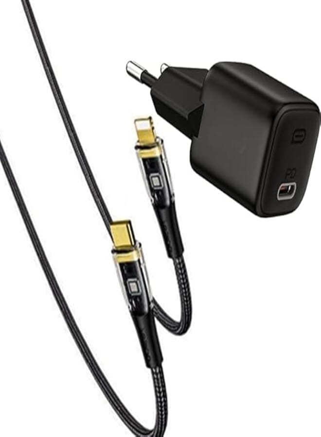 Omnia USB C 20W PA B1 Super Portable Mini Fast Charging Adapter with 2M Cable C-LIGHTNINNEG Compatible with iPhone